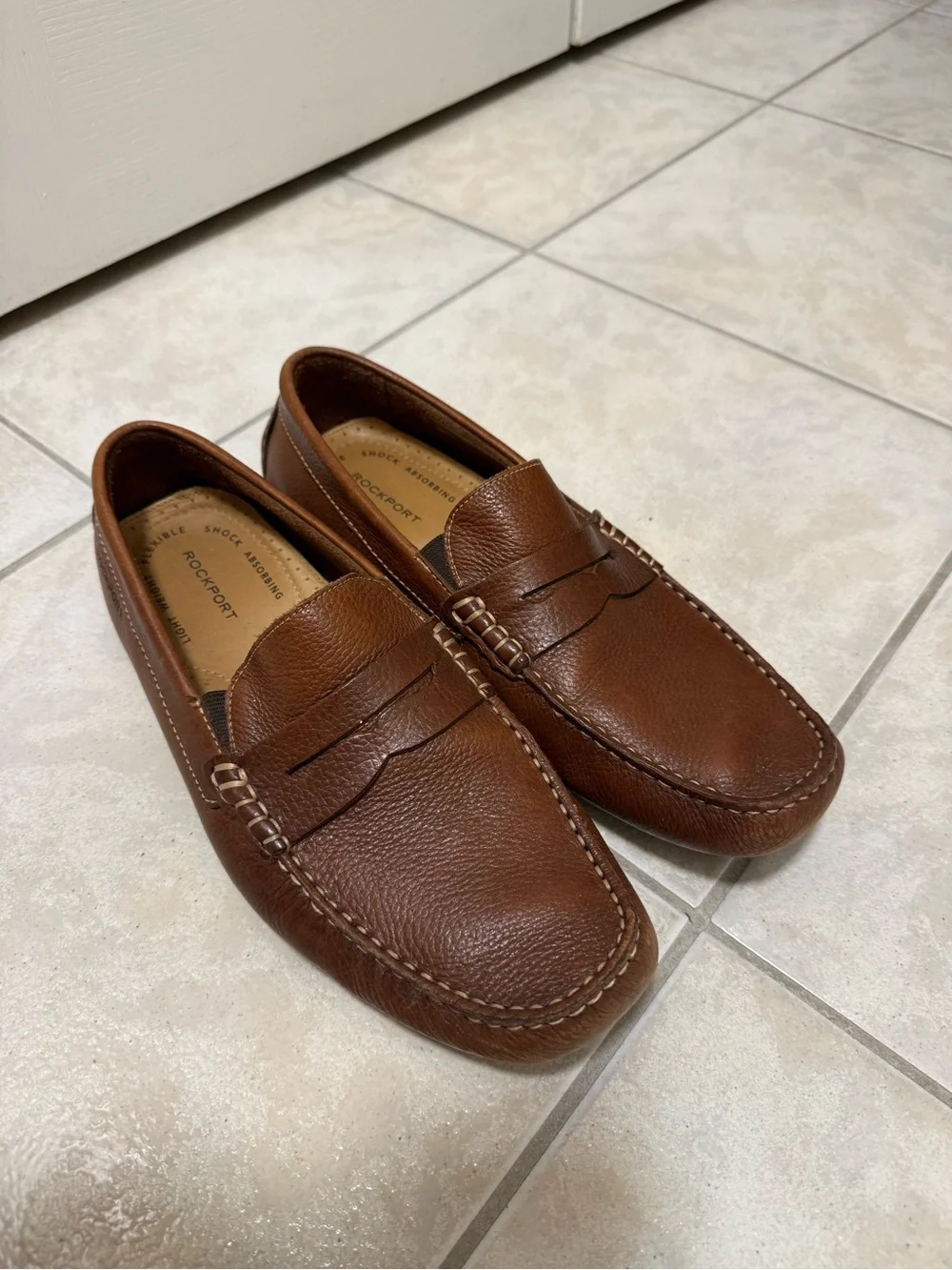 Rockport Brown Leather Slip-On Penny Loafers
